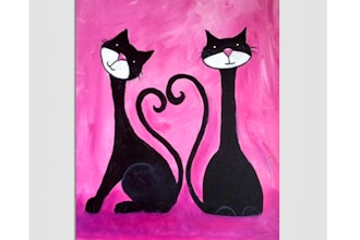 Paint Nite: Two Cats, One Heart (Ages 6+)